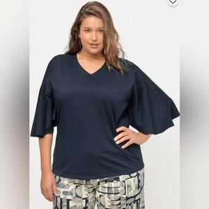 PURE BY ULLA POPKEN Organic Cotton Lightweight Boxy Batwing Sleeve Top 20/22 NWT